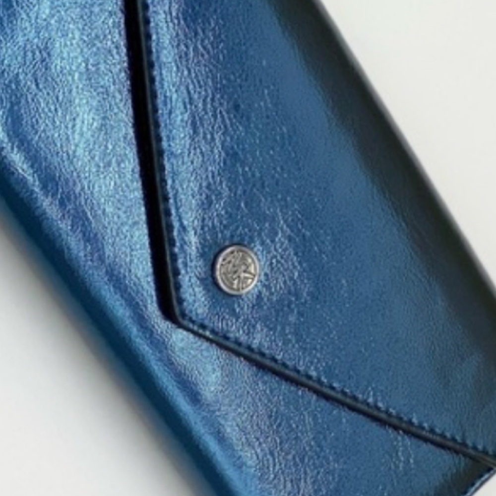 Michael Kors Jet Set Travel Envelope LG Continental Wallet Metallic Teal